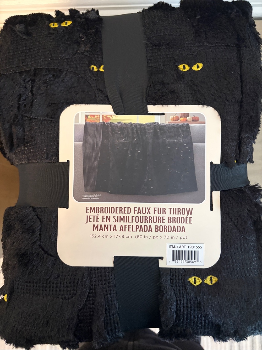 Halloween embroidered throw blanket